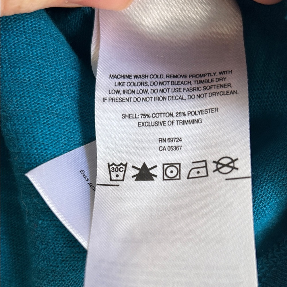 Columbia cotton Deep Teal Long Sleeve Top - Picture 3 of 4